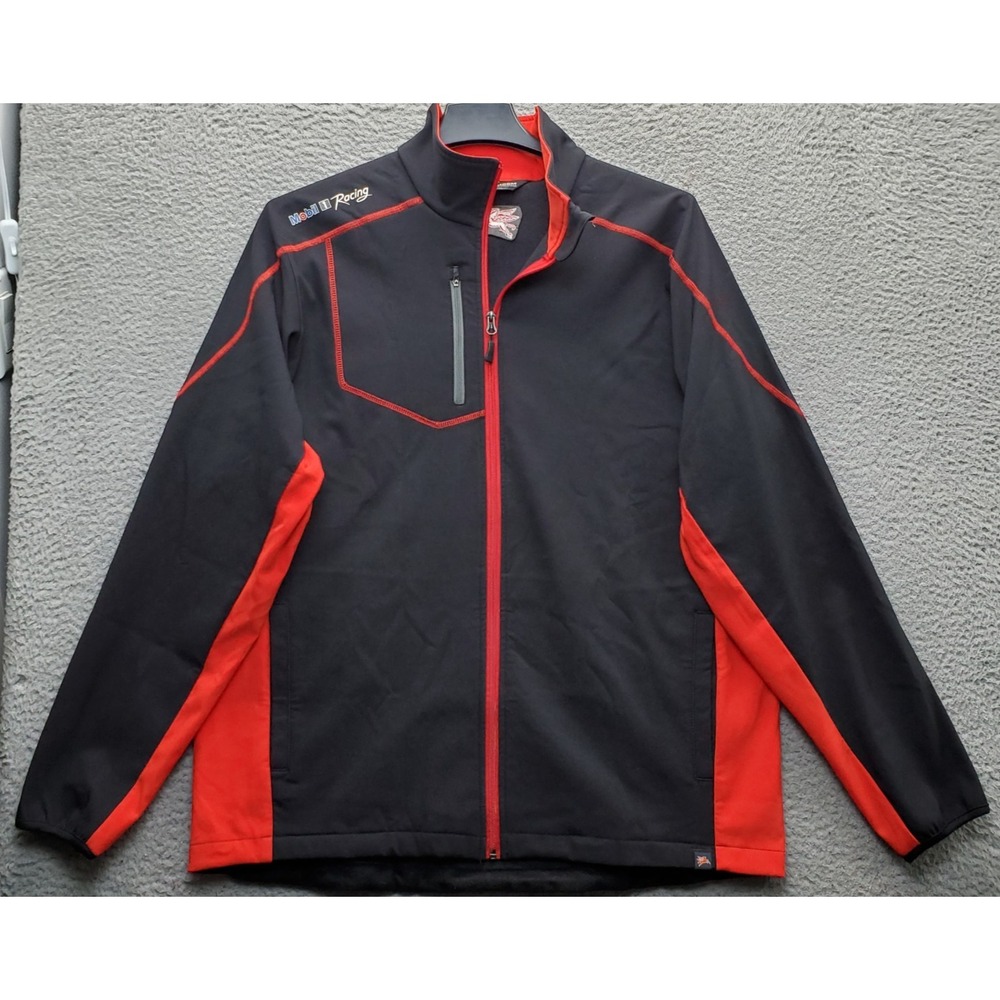Boardroom Mobil 1 Racing Softshell Jacket Mens XL Multi Pegasus Logo Zip Up EUC